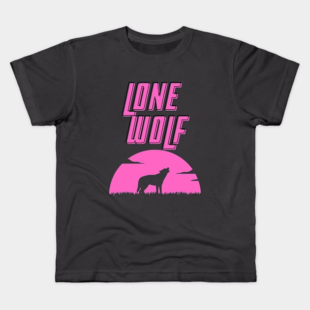 Lone Wolf Pink Kids T-Shirt by StrikerTees